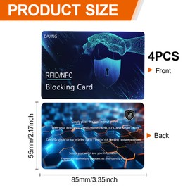 DAJING RFID Shielding Card 4-Piece Set - Ultra Thin Credit Card Bank Card Protector, Anti Theft, Anti Brushing, and Anti demagnetization (Blue Version -4-Piece Set)