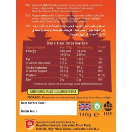 Royal Chai Karak Chai Unsweetened 180g (Pack of 2) – Premium Instant Tea – Karak Tea – Natural – Instant Karak Indian Tea