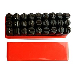 TOOLSTAR Letter Punch Set 27 Pieces A-Z Alphabet Hand Punch Hardened Steel Metal Letter Wood Leather Punch Tool with Case (Alphabet 6mm)