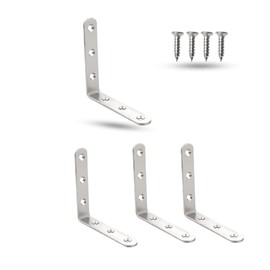 Regipro b Stainless Steel Angle Brackets, Set of 4, 100x100mm with Screws