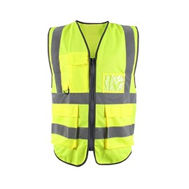 Blackrock Yellow Premium Hi Vis Vest With Pockets, ID Pouch & Key Loop, Mens Womens Reflective High Vis Vests with Pockets & Secure Zip, Safety Vest Security Clothing, Fully EN Certified - Size 2XL