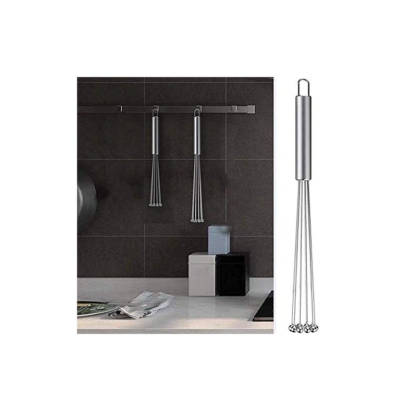 Ntcpefy 2 Pieces Stainless Steel Ball Whisk Wire Egg Whisk