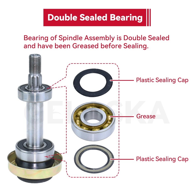 GELASKA 2 Pack 604214 Spindle Assembly with 603987 Spindle Pulley