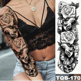 EROSPATemporary Tattoo Sheet – Upper Arm/Forearm – Women/Men Waterproof 48 x 17 cm