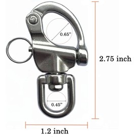 Swivel Buckle Shackle, Firefighter Quick Release Shackle, Reflective Zipper Puller, Marine Sailboat Shackle Quick Release for Sailboat Rigging SCBA Mask Halyard Emergency Buckle Jib Clip