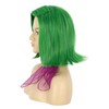 VGbeaty Adult Green Wavy Wig with Purple Scarf Women Side-swept