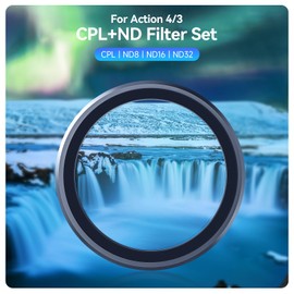 AuyKoo DJI Osmo Action 4/Osmo Action 3 CPL ND Filter [4 pieces] DJI Polarizing Filter, DJI Dimming Filter, Lens Cover, Camera Protection Filter, Lens Protection Filter, Aluminum Material, High