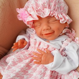 Zilasegy Full Silicone Baby Dolls,18-in Silicone Realistic Newborn Baby Doll, 1:1 Lifelike Reborn Sleeping Dolls,Non Vinyl Realistic Baby Dolls for 3+ Years Old (Sophia-Ivory)