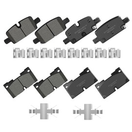 YxpBrake Front Rear Ceramic Brake Pads with Hardware Fit for Chevy Silverado 1500 2020 2021 2022, Tahoe 2021 2022, Gmc Sierra 1500 2019 2020 2021 2022, Yukon 2022 2023