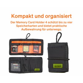 SP TECH Memory Card Holder 4 - Compact Memory Card Bag for up to 4 Cards, Recycled Polyester, Lightweight and Portable