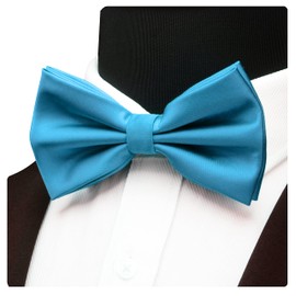 GUSLESON Juego de gemelos cuadrados de doble pliegue preatado y bolsillo para hombre con caja de regalo, Turquoise Blue, general