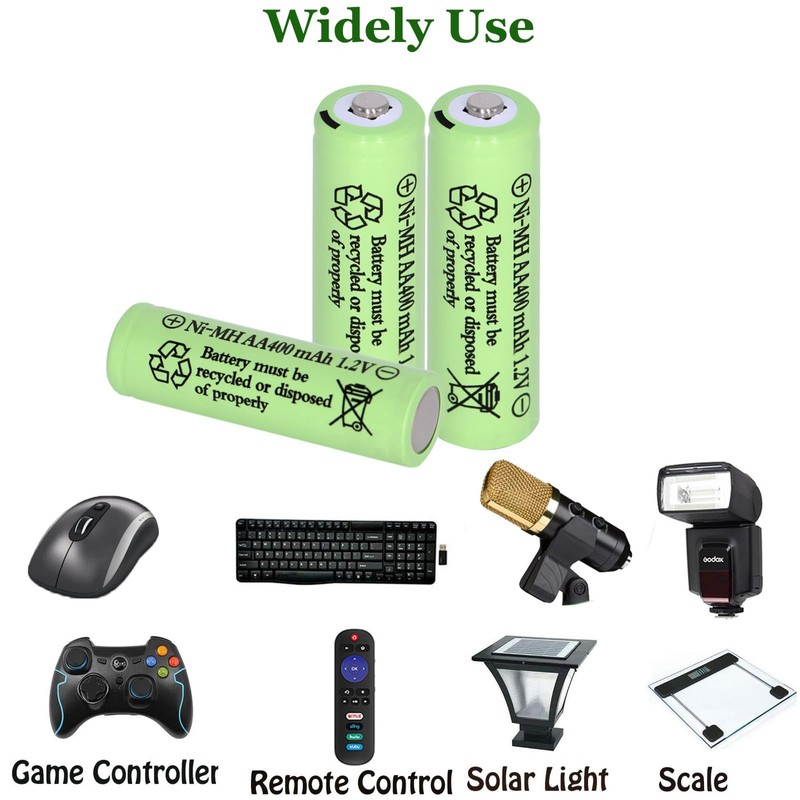 16 Packs Solar Lights AA Batteries 1.2Vots 400mah Ni-MH,Rechargeable Double