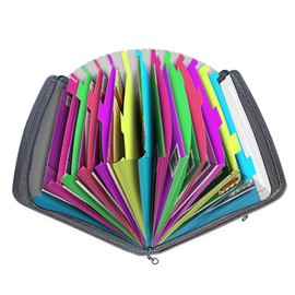 Fun File Organiser,13 Pockets Folder Document Organiser Box Files and Folders for Paperwork A4,Rainbow Expanding Concertina Filing Folder,Plastic Paper Receipt Storage Organisers Boxes with Tabs,Blue