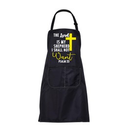 Christian Gift Apron Bible Verse Kitchen Cooking Apron With Pocket Scriptures Religious Gift Psalm 23 The Lord Is My Shepherd (Psalm 23 apron)