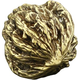 2pcs Brass Walnuts Statue Copper Walnut Sculpture Collectible Brass Figurine Desktop Ornament Feng Shui Sculpture for Shelf Home Living Room Office Desktop Decoration