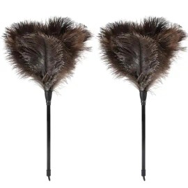 Retractable Feather Duster Ostrich Feathers Anti-Static Reusable Eco-Friendly Handheld Cleaning for Keyboard Home Car Officecolor: Style B - 2 Pcs