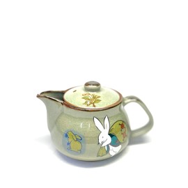 Kutani [Teapot/Teapot] Large White Rabbit Weeping Cherry Blossom [Back Picture]