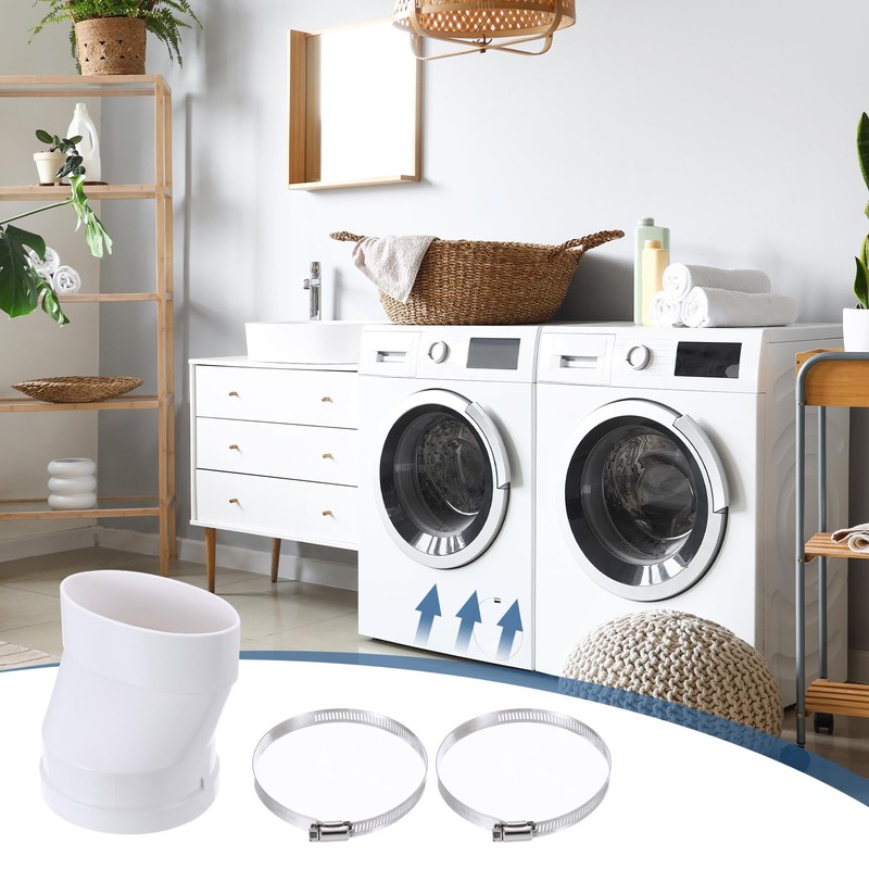 PATIKIL 2Pcs 4" Duct Adapter Round to Oval Recessed Dryer