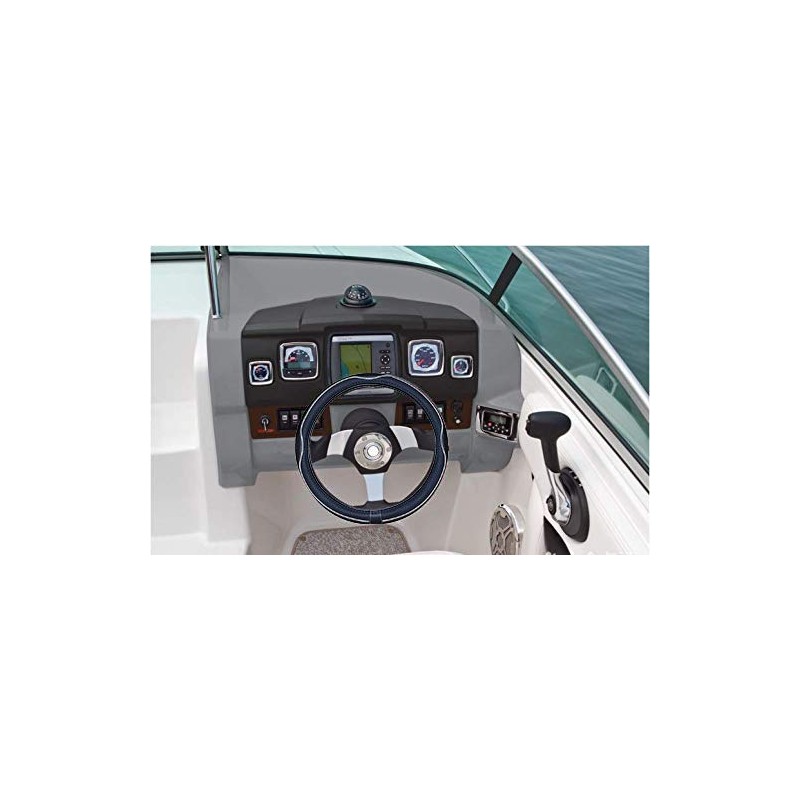 Boat Steering Wheel Cover Microfiber Leather 13-13.5 inch (Black White)