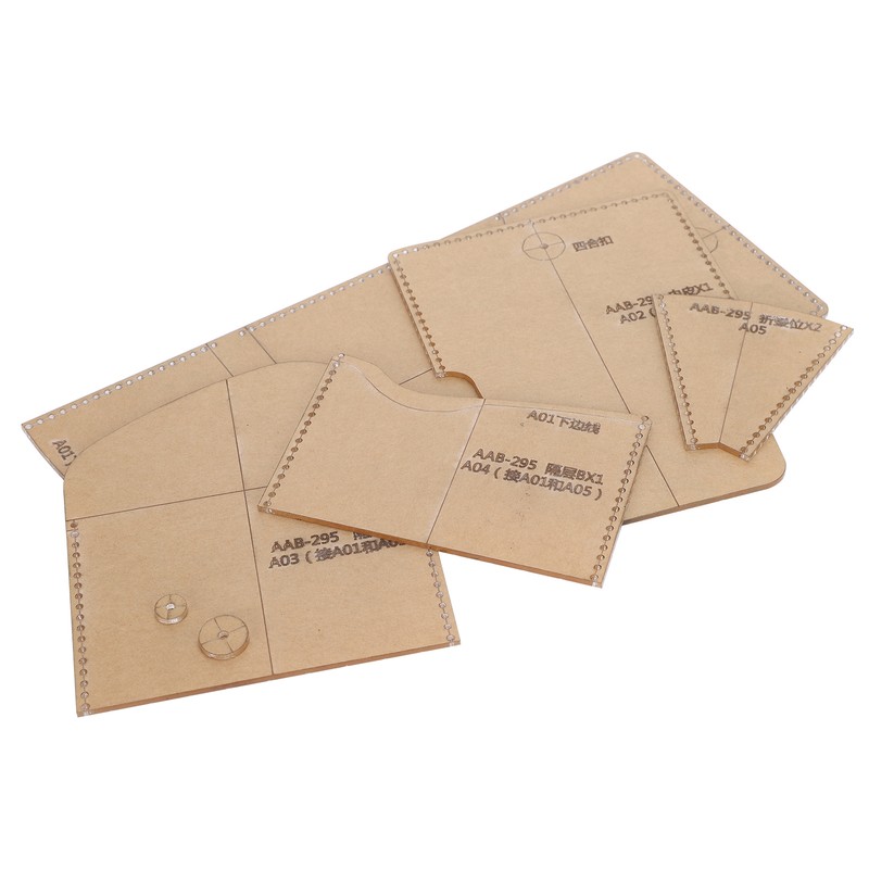 Acrylic Short Wallet Pattern Template Transparent Stencil HandMade Leather Craft