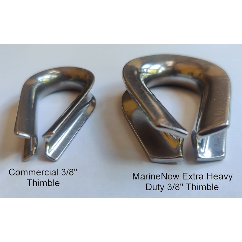 MarineNow Extra Heavy Duty Wire Rope Thimble 316 Stainless Steel