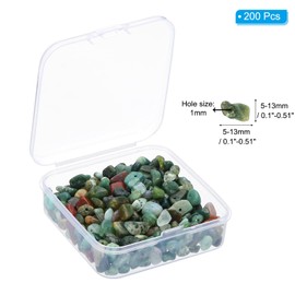 PATIKIL Chip Stone Natural Rock Beads Loose Gemstone Beads Drilled Strand for Jewelry Craft Making, 1set/400pcs, White/Green