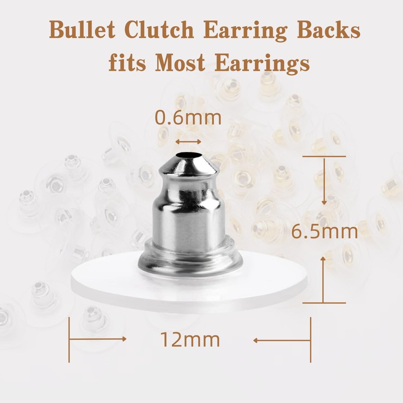 Earring Backs, Earring Safety Back Stopper Clutch Ear Locking with