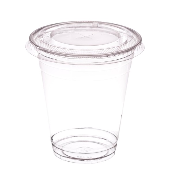 AIOS 50 x Recyclable PET Takeaway Cups with Flat Cross