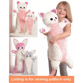 Simplicity SEWING PATTERN Sew Kids Body Pillow Cat Dog Stuffed Toy Animal Large Girls 11197