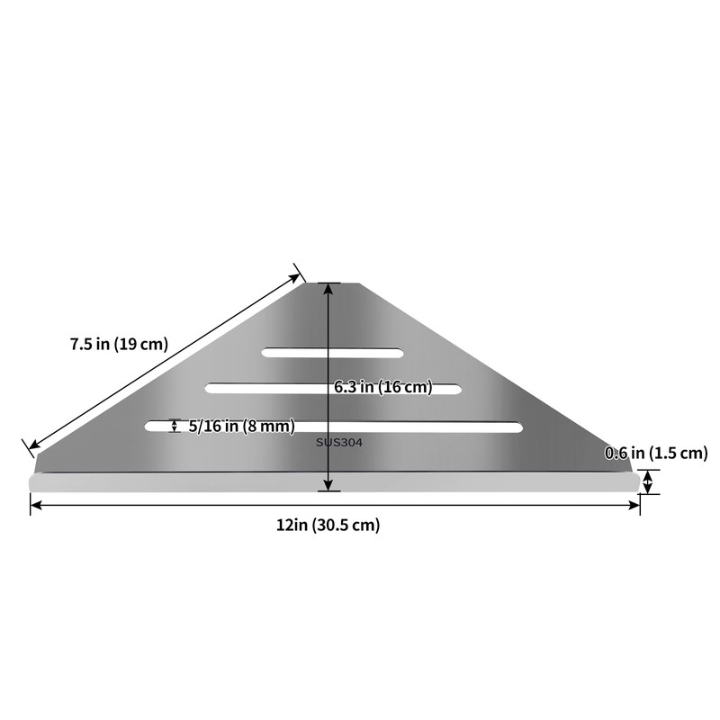 Skelang 304 Stainless Steel Corner Shelf, Triangle Shower Caddy, Floating