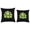 Brussels Sprouts Smiling Comic Style Throw Pillow