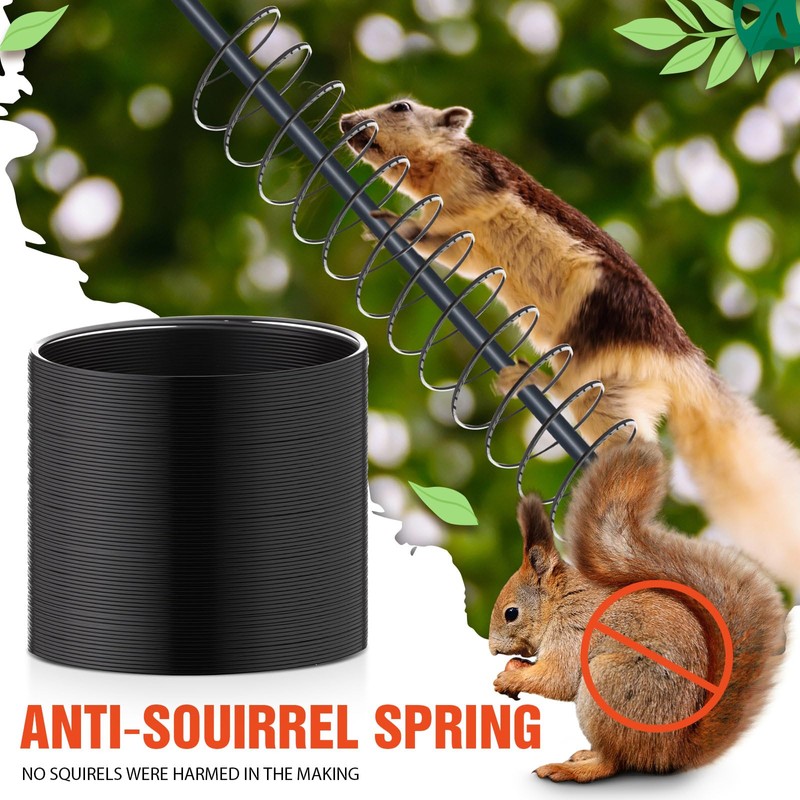 Qualirey 6 Pcs Metal Squirrel Baffle Squirrel Proof Spring for