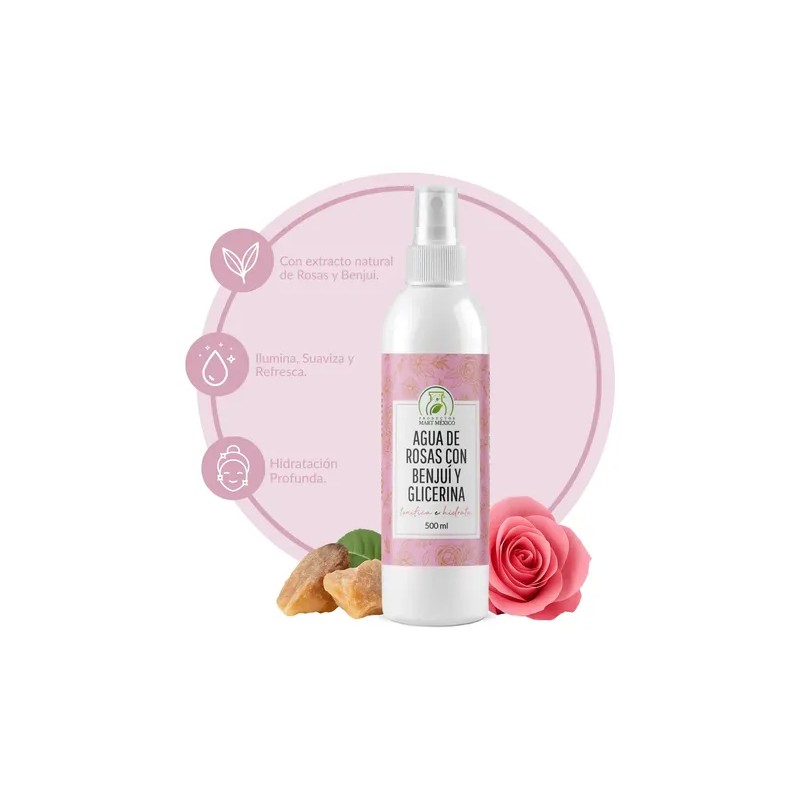 Agua De Rosas Con Benjuí & Glicerina (500ml)