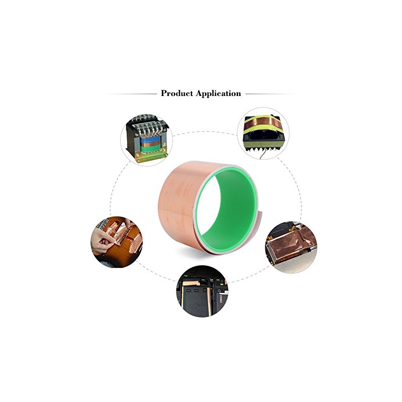 Guitarra Copper Foil Tape Cinta adhesiva de doble Conductive 0,6/1,2/2.5/5/10/15,2