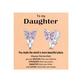 Kidbbi Valentines Day Gifts for Daughter from Mom Clip On Earrings for Teen Girls Kids Birthday Christmas Gift Ideas