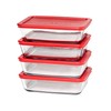 Anchor Hocking SnugFitTM Rectangular Food Storage Containers with Lids (4-Piece,