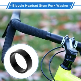 VekAuto Bike Headset Spacer, 10mm MTB Bicycle Headset Stem Fork Washer Universal for 1 1/8 Inch Front Stem Fork Threadless Aluminum Alloy Black