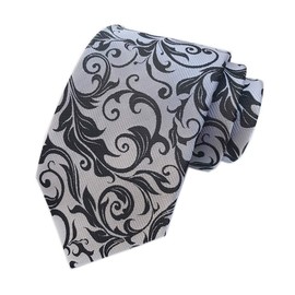 Elfeves Silver Black Navy Young Woven Silk Tie Fashion Gentleman Dress Nice Boys Necktie
