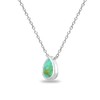 GemStar USA Sterling Silver Polished Simulated Turquoise Teardrop Minimalist Dainty