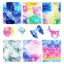 6 Sheets of Plotter Film Textile, 25 cm x 30 cm, Pastel Rainbow Iron-On Film Plotter Film Flex Film for Textiles, Colourful Heat Transfer Vinyl Transfer Film, Fabrics for Ironing Plotter, Used in DIY
