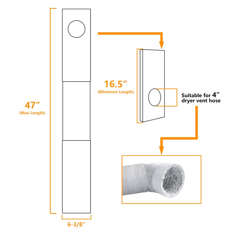 LBG Products Dryer Vent Window Kit for 4" Diameter Dryer