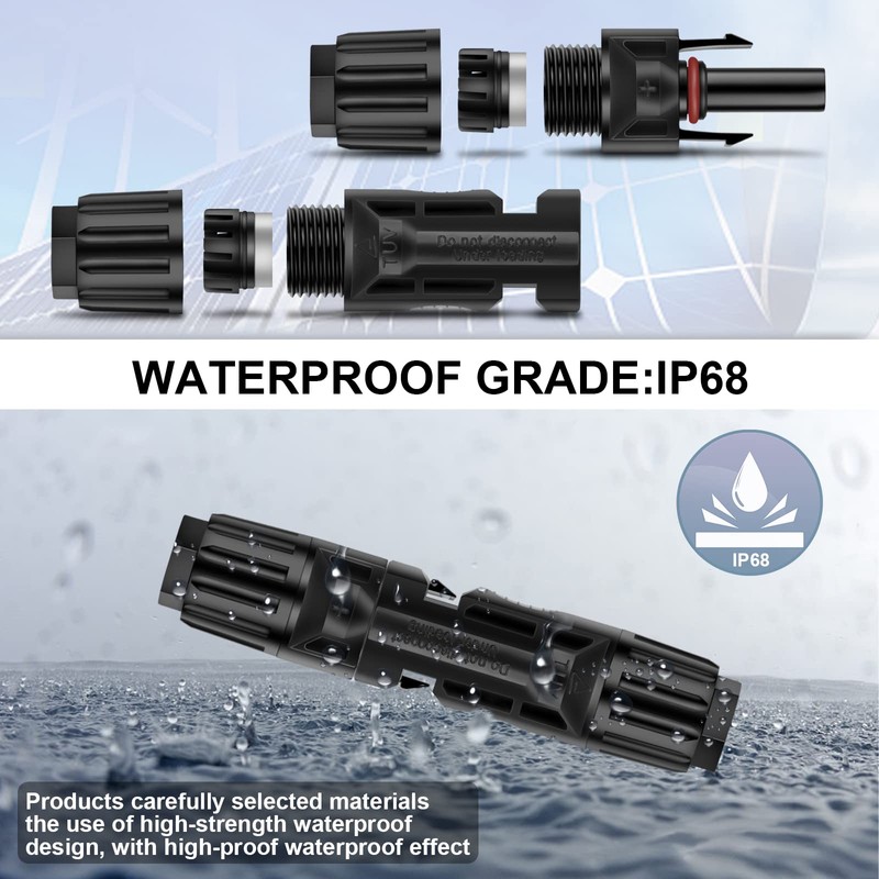 Geosiry 16 PCS 8AWG Solar Connectors with Spanners, 8 Pair