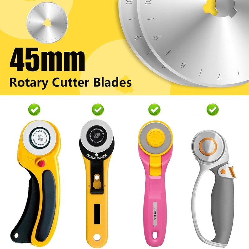 FEISHIONG Rotary Replacement Blades, 10 Pcs Fabric Cutter Rotary Blades,