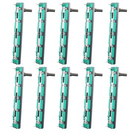 Taiss 10 Pieces 10K Dual Linear Slide Potentiometer 75 mm Volume Control Electronic Potentiometer B103-10K