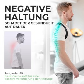 PhysioSpirit Premium Posture Corrector - Back Straightener - T-Model for Good Posture - Shoulder Strap for the Back - Men and Women - One Size (Black, One Size)