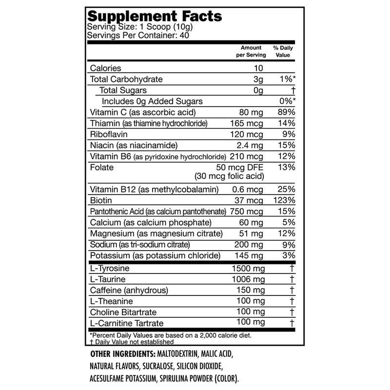 SNEAK Energy Drink Powder | Blue Raspberry | No Sugar.