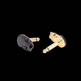 Alnicov 5PCS 6.35mm Pancake Style Right Angle Solder Adapter 1/4" Mono Flat Low Profile Plug for Guitar Instrument Speaker Microphone