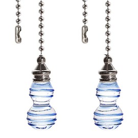 Ceiling Fan Chain Pulls Decorative Extension 12 Inches Blue Gourd shape Pendant Pull Chain Fan Pulls Extension For Ceiling Light Lamp Fan Chain 2 Pcs (Nickel Pull Chain)