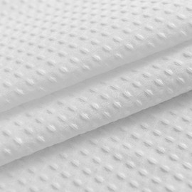 Barossa Design Stall Fabric Shower Curtain Waffle Weave 36 x 78 inches Long Size, Hotel Grade, Spa, 230gsm Heavy Duty, Water Repellent, Washable, White, 36x78