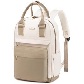 LOVEVOOK Backpack Womens 14 Inch Fashion Rucksack Bag for Ladies Waterproof Handbag for Girls Anti-theft Large Casual Daypack City Pack for School Work Uni Office Travel, Beige Khaki